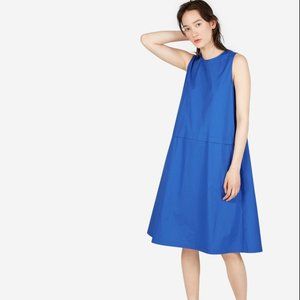 Bright Blue Everlane Clean Cotton A-Line Dress